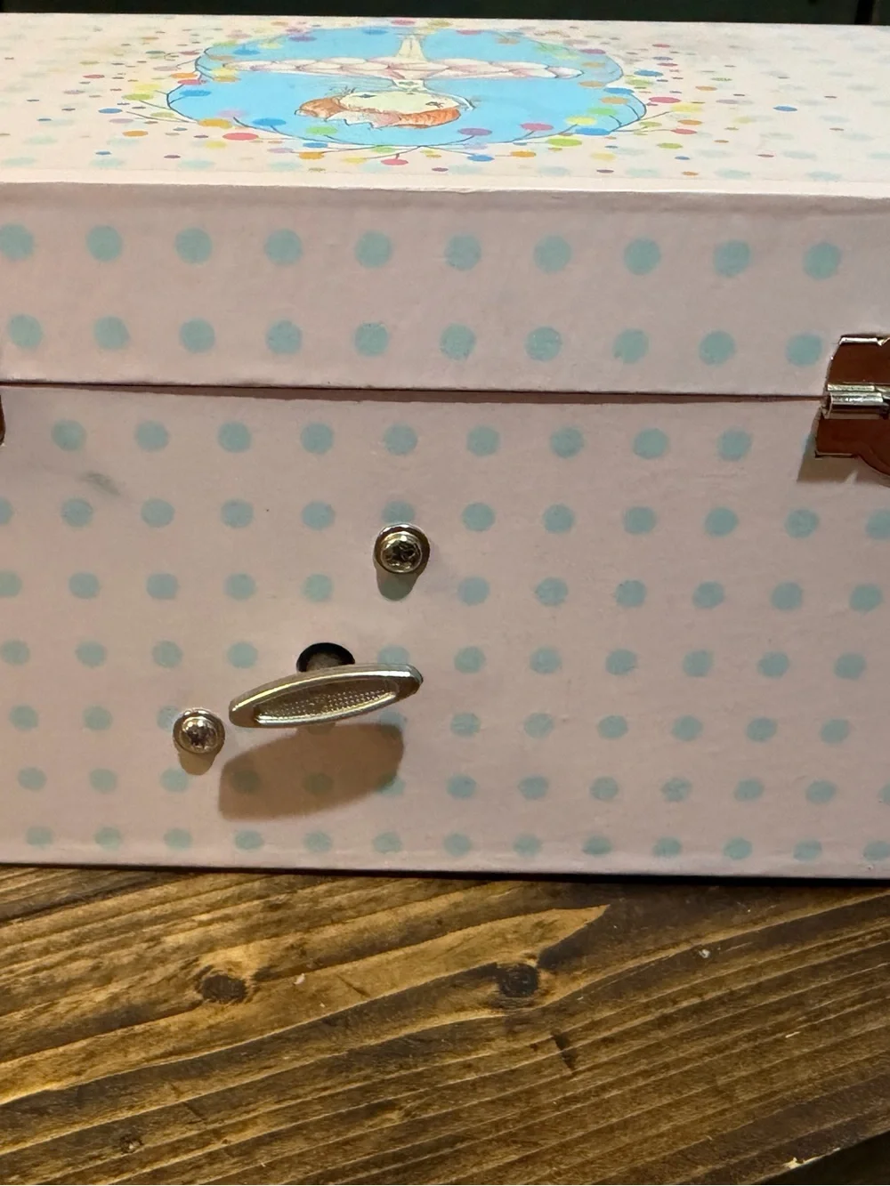 Kids Pink Polka Dot Musical Jewelry Box with Ballerina by DJECO - works